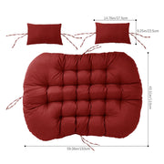 Egg Chair Cushion Double Head Rest Pillow Outdoor Garden Filled Water Resistant