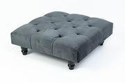 Large Square Footstool Coffee Table Upholstery Fabric Footstools Matching Button