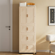 Large Foldable Wardrobe Storage Cabinet with Wheels Modular Plastic Closet