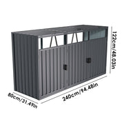 6 5.3ft Metal Bin Shed Triple Wheelie Bin Storage Cover Rubbish Dustbin 2 3 Shed
