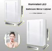 LED Bathroom Mirror Cabinet with Shaver Socket Demister Sensor Lights 70x50cm