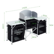 Outdoor Camping Kitchen Cupboard Cook Table Folding Storage Unit Shelf w Handbag