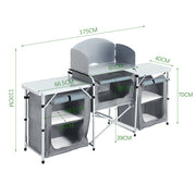 Outdoor Camping Kitchen Cupboard Cook Table Folding Storage Unit Shelf w Handbag