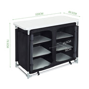 Outdoor Camping Kitchen Cupboard Cook Table Folding Storage Unit Shelf w Handbag