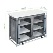 Outdoor Camping Kitchen Cupboard Cook Table Folding Storage Unit Shelf w Handbag