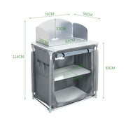 Outdoor Camping Kitchen Cupboard Cook Table Folding Storage Unit Shelf w Handbag