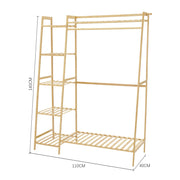 Heavy Duty Wooden Hanging Clothes Garment Rail Corner Open Wardrobe Storage Rack