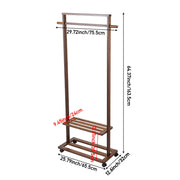 Heavy Duty Wooden Hanging Clothes Garment Rail Corner Open Wardrobe Storage Rack