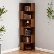 6 Tier Corner Bookshelf Bookcase Freestanding Display Storage Shelf 176cm