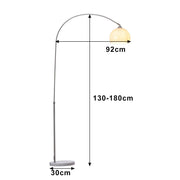 Curved Floor Lamp Standard Living Room Light Retro Domed Shade without LED Bulb