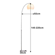 Curved Floor Lamp Standard Living Room Light Retro Domed Shade without LED Bulb
