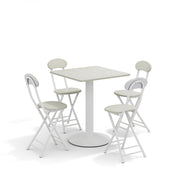 Modern Small Bistro Pub Set 5 Piece Kitchen Breakfast Bar Table with 4 Chairs