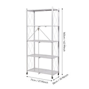 5 Tier Foldable Kitchen Metal Rack Warehouse Storage Shelving Unit With Wheels