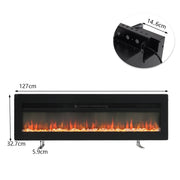 2023 New Electric LED Fireplace Wall Mounted Inset Into Fire 9/12 Colour 40-72in